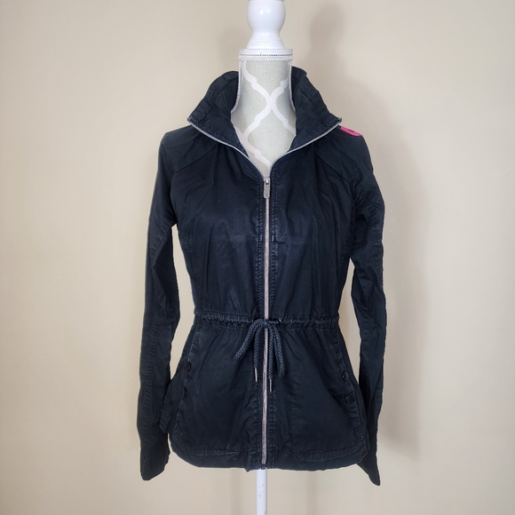 Bench Jackets & Blazers - Bench Black BBQ Windbreaker Jacket Retractable Hood Zip Up Hiking Jacket Large